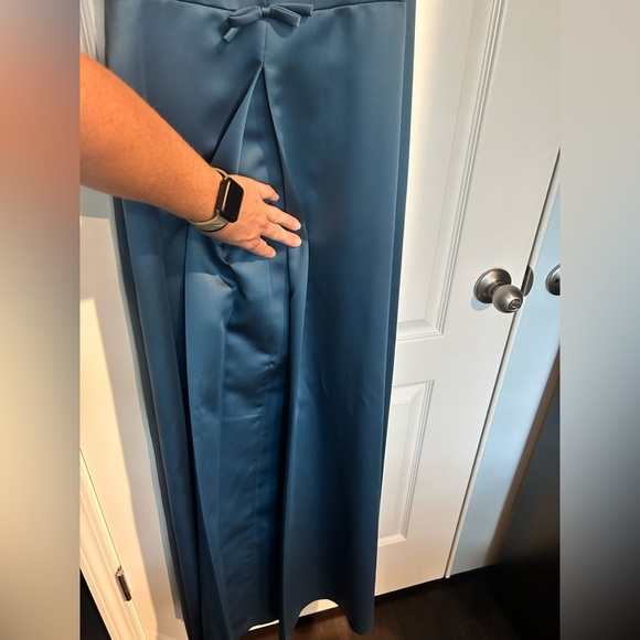 Cachet Size 14 Formal Teal Floor Length Gown with Tie Details down the back - Picture 8 of 15